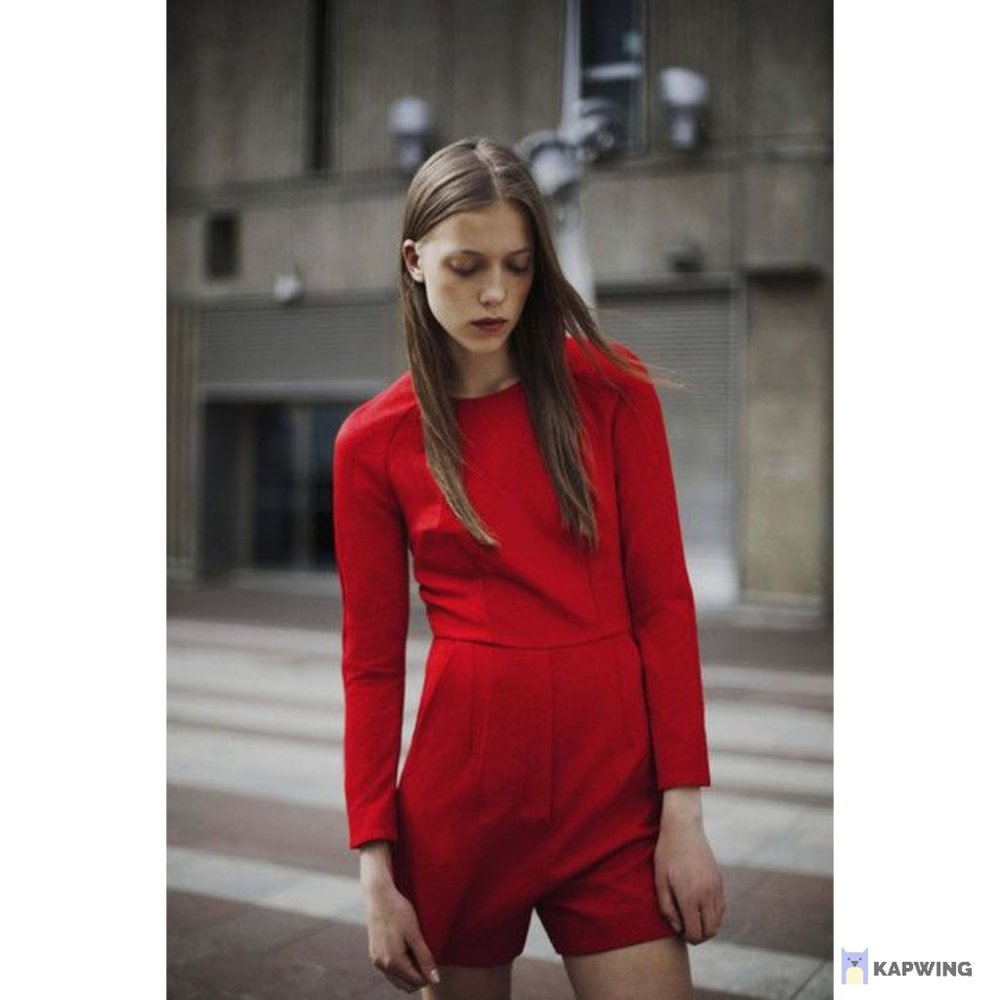 NWT Sonia By Sonia Rykiel Red Combi Playsuit Romper FR size 38 (US size S)